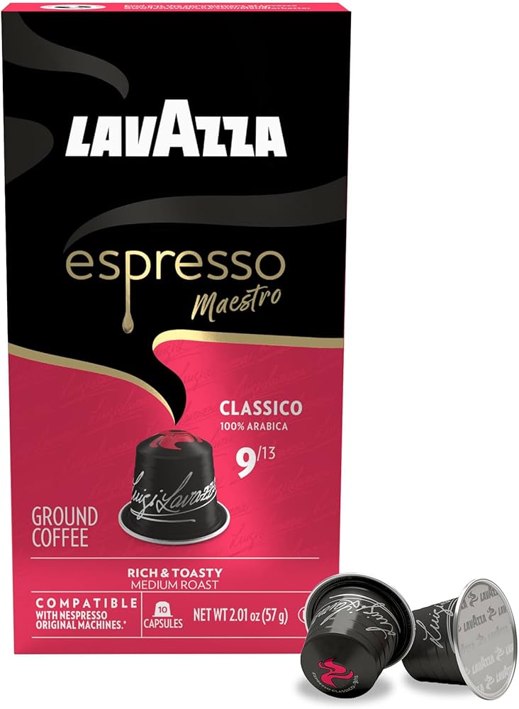 Lavazza Nespresso * Espresso Maestro Classico Aluminum Coffee Pods 10 Un
