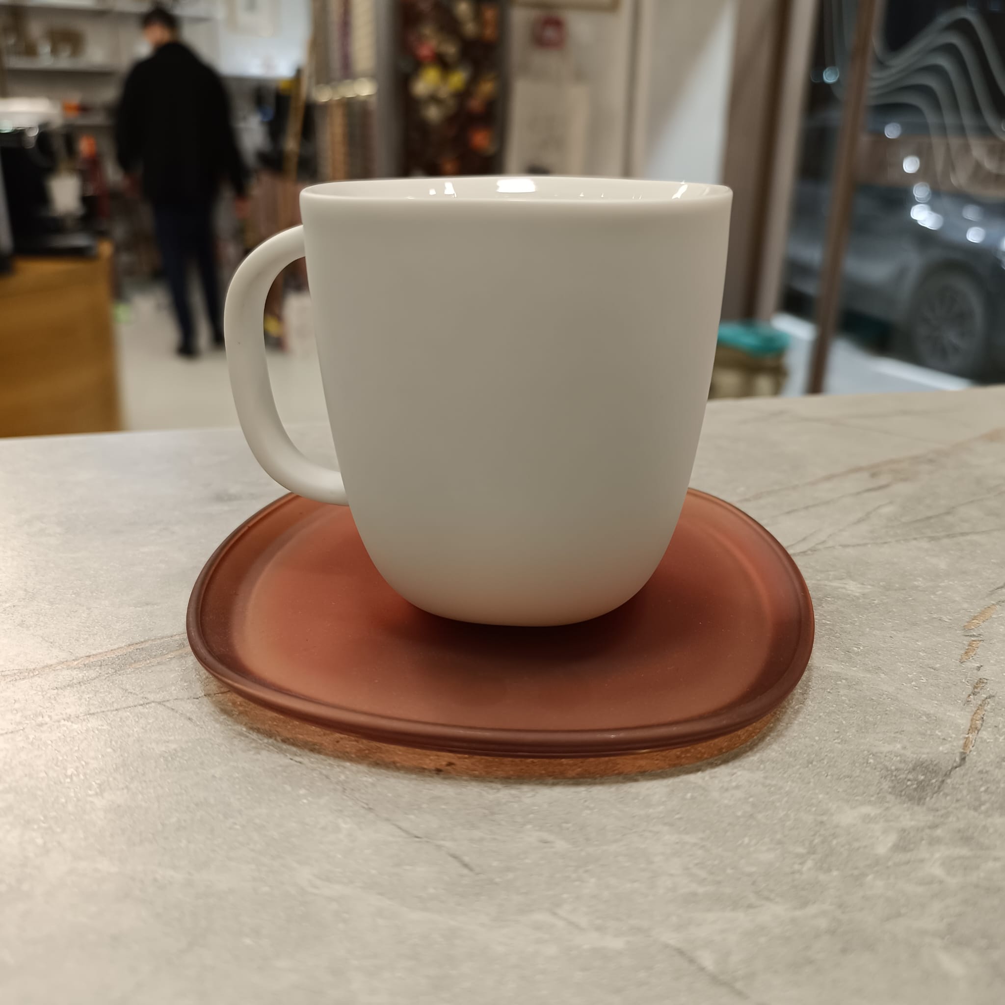 Nesspreso White Mug Brown Plate Large