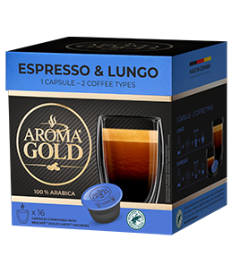 Coffee Capsules AROMA GOLD Espresso Lungo, 256g